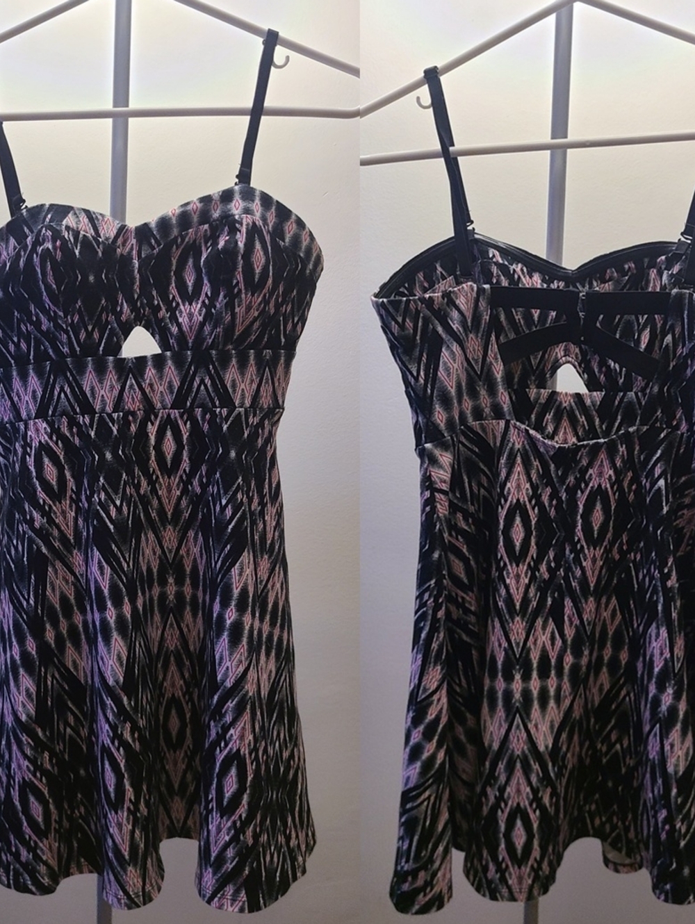 Material Girl - (Size M) Padded Abstract Summer Women's Dress